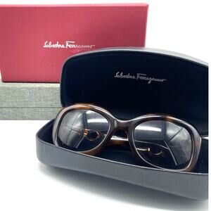 Salvatore Ferragamo SF728S 214 135 Women Sunglasses‎ Case & Box Tortoise brown